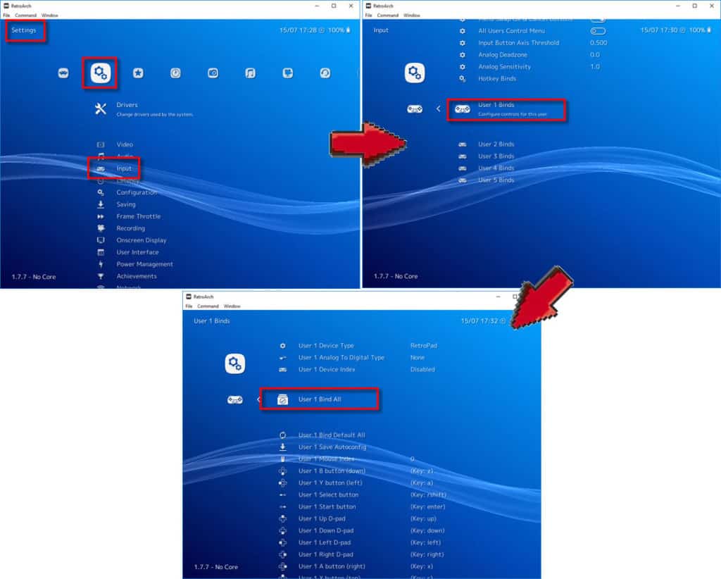 Controller configuration in RetroArch