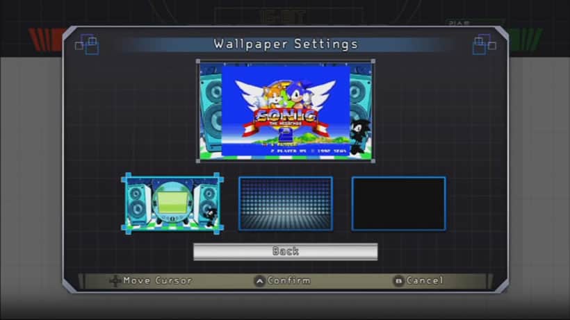 Sega Megadrive Mini wallpaper settings screen