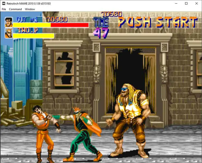 Final Fight played through MAME 2010